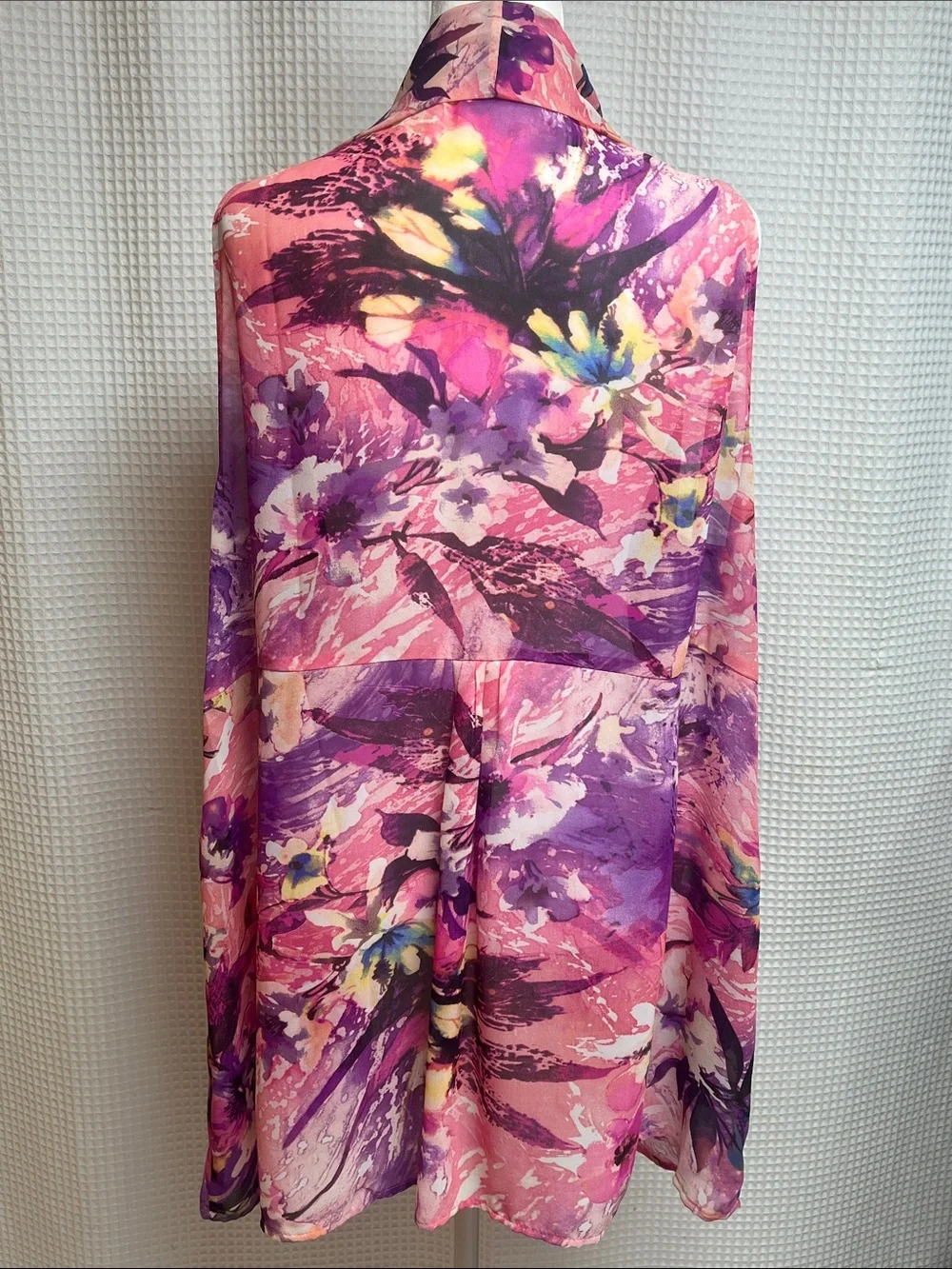 Susan Graver set of 3 open front sleeveless flowy chiffon colorful vests-1X